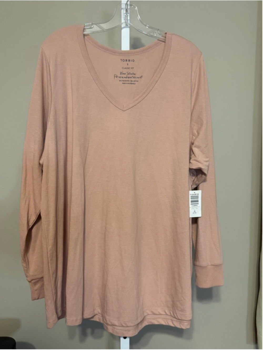 Women's Torrid Long Sleeve Tee 3X Dusty Quartz Pink